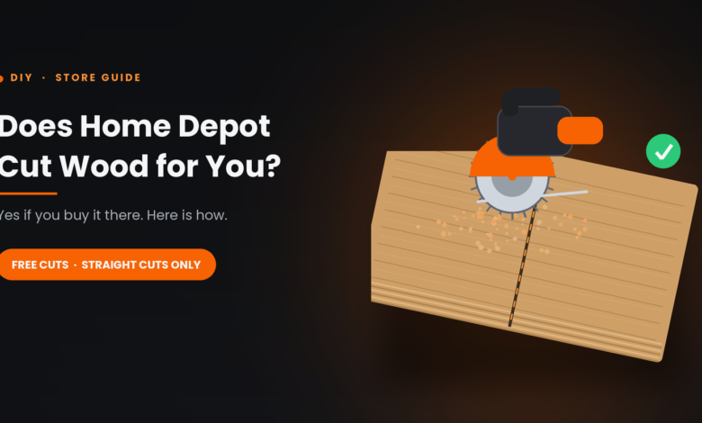does home depot cut wood for you shown by a circular saw cutting a plywood sheet along a guide line
