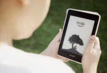 A Kindle e-reader screen showing the Home icon, demonstrating how to return to the Kindle Home Screen with one tap.