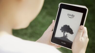 A Kindle e-reader screen showing the Home icon, demonstrating how to return to the Kindle Home Screen with one tap.